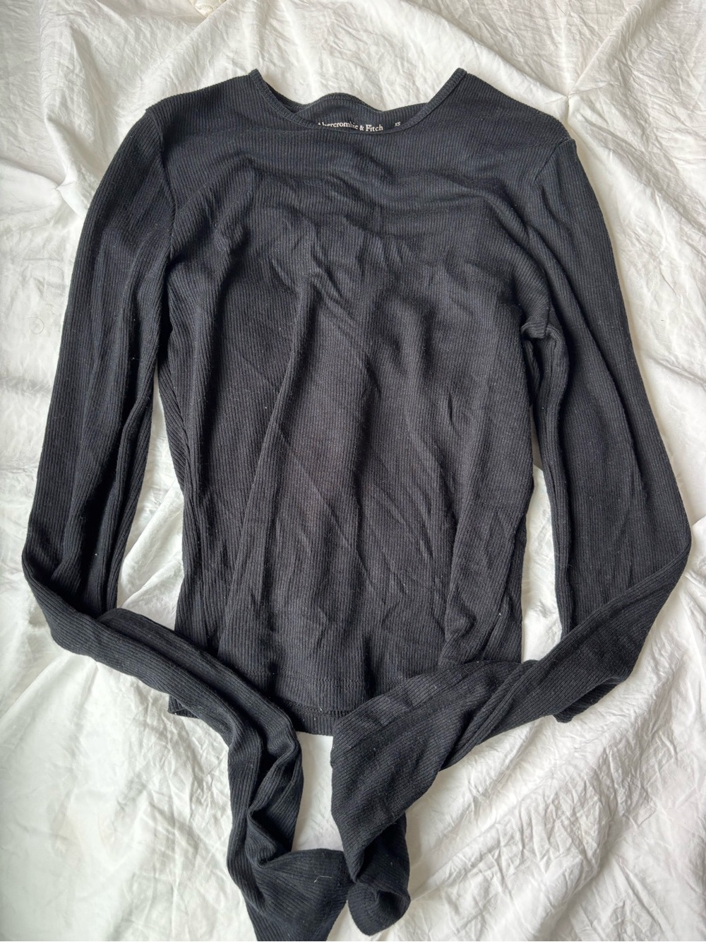 Abercrombie & Fitch Black Ribbed Long Sleeve Tee
